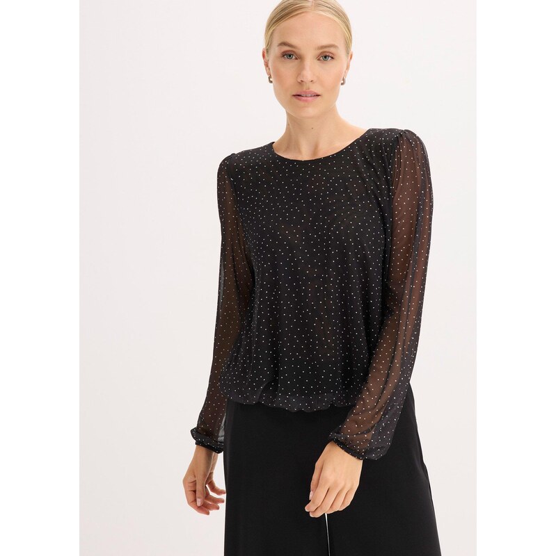 bonprix Tričko s dlhým rukávom, farba čierna 65431855