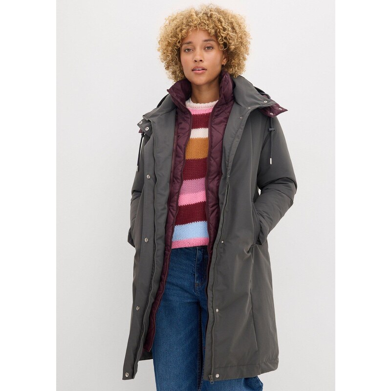 bonprix Outdoorová bunda 2v1 vzhľad, odpudzujúca vodu, farba šedá 65431881