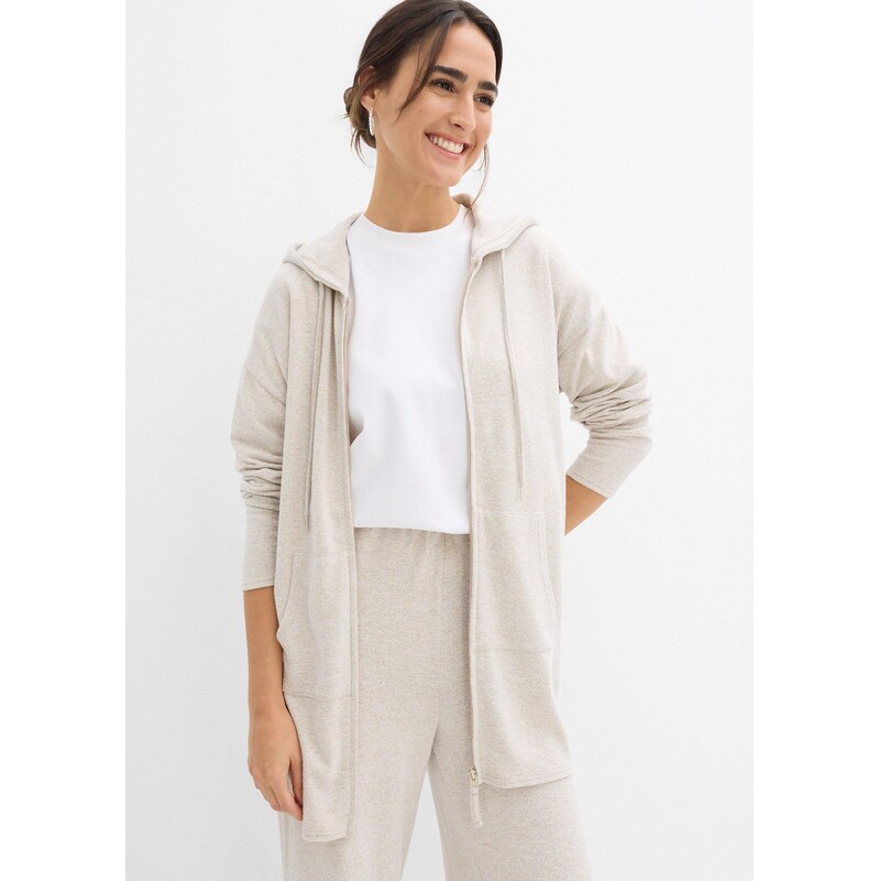 bonprix Jemne pletený sveter z jemného viskózového mixu, farba béžová 65431899