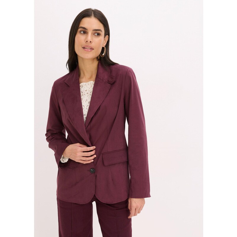 bonprix Blejzer z velúrovej koženky, farba hnedá 65432024