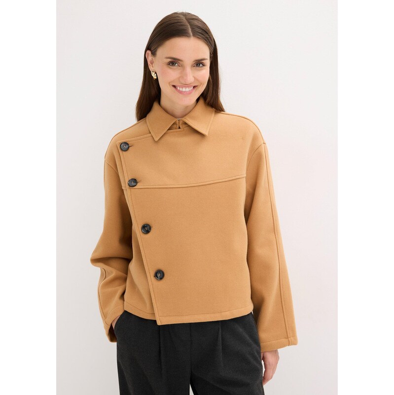 bonprix Bunda vo vlnenom vzhľade, farba hnedá 65432150