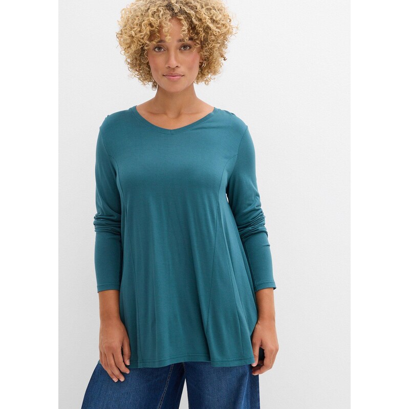 bonprix Tričko s dlhým rukávom z mäkkého viskózového materiálu, farba 65763294
