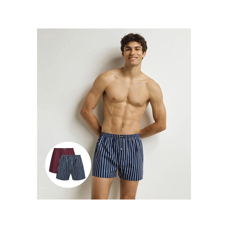 Pánske voľné boxerky 2 ks DIM COTTON STRETCH LOOSE BOXER 2x - DIM - 65450573