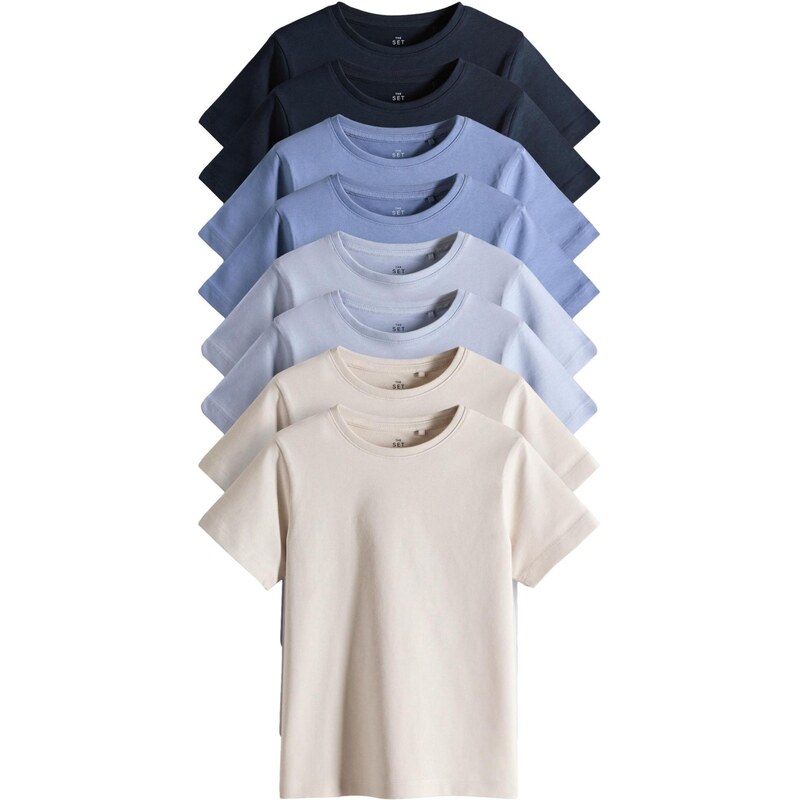 The Set Tričko svetlobéžová / námornícka modrá / zafírová / 65660448