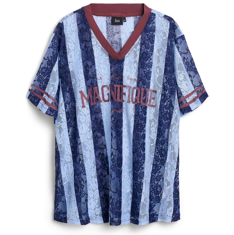 Zizzi Tričko EMonica modrá / svetlomodrá / burgundská 65694952