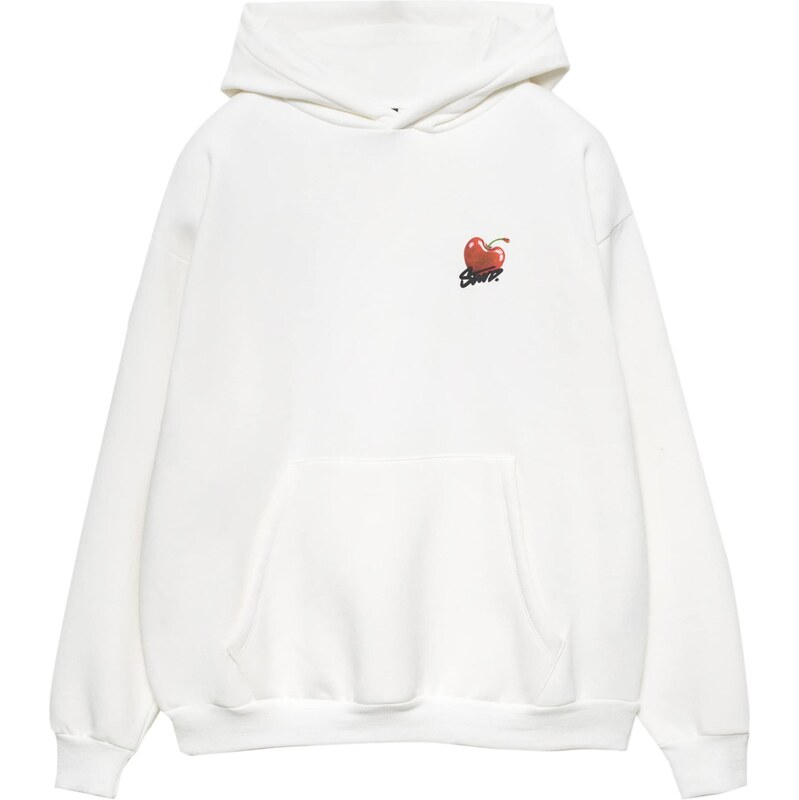 Pull&Bear Mikina Cereza STWD zelená / červená / čierna / biela 65844106