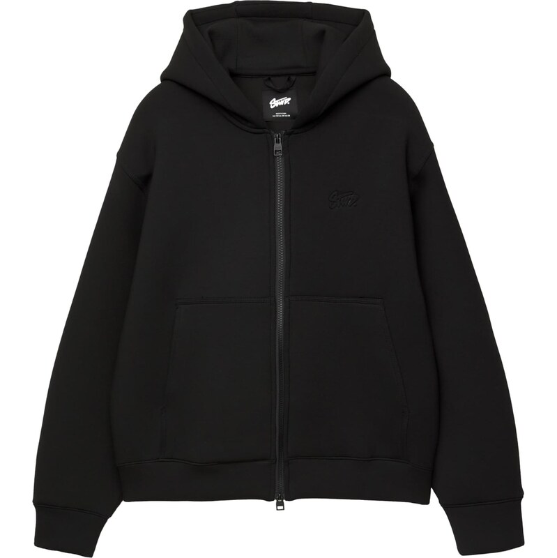 Pull&Bear Tepláková bunda STWD čierna 65679412