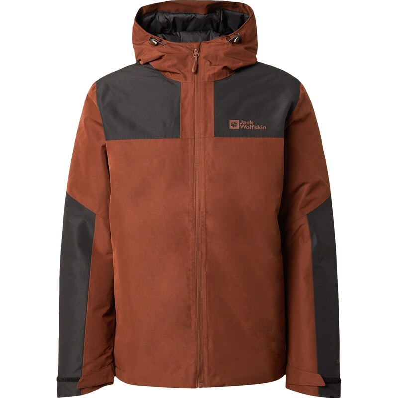 JACK WOLFSKIN Outdoorová bunda JASPER hrdzavohnedá / čierna 65707897