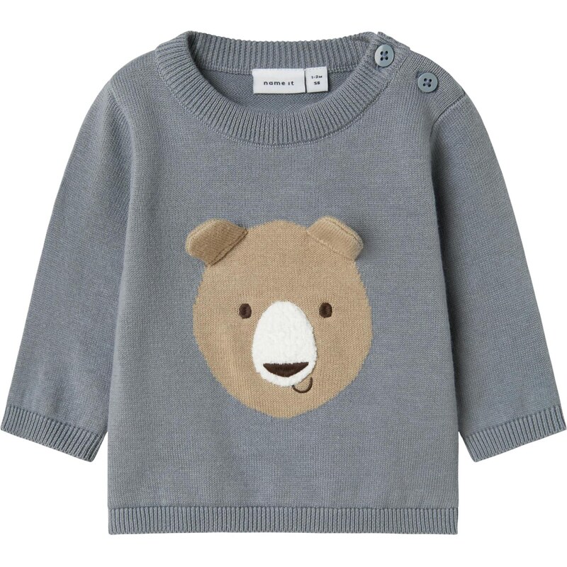 NAME IT Sveter NBMOBERRYS tmavobéžová / zafírová / biela 65494737