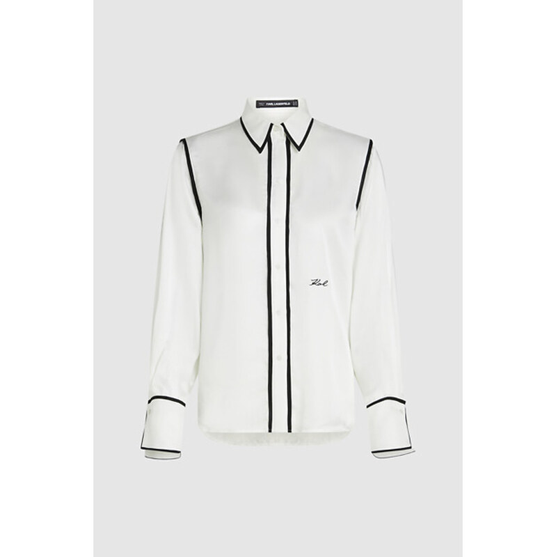 BLÚZKA KARL LAGERFELD BW CONTRAST PIPING BLOUSE 67047508