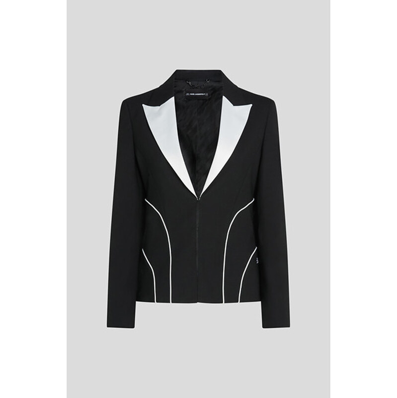 SAKO KARL LAGERFELD BW TAILORED PIPING BLAZER 65435528