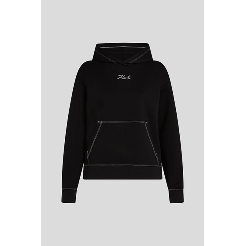 MIKINA KARL LAGERFELD CONTRAST STITCH HOODIE 65435531