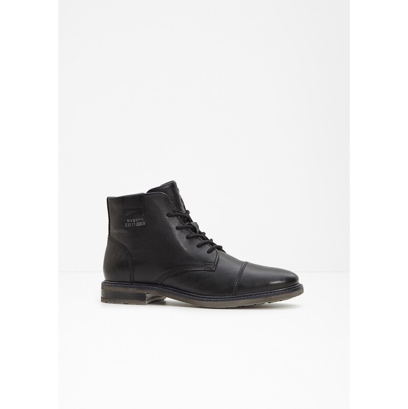 bonprix Šnurovacie krátke čižmy Bugatti, farba čierna 58271610