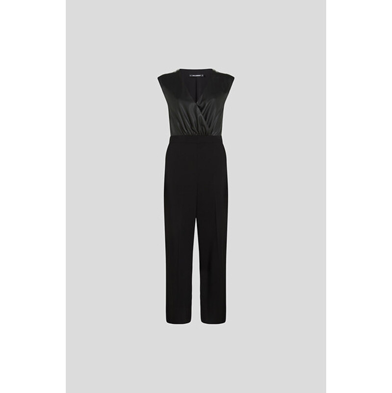 OVERAL KARL LAGERFELD FAUX LEATHER ZIP JUMPSUIT 65435521