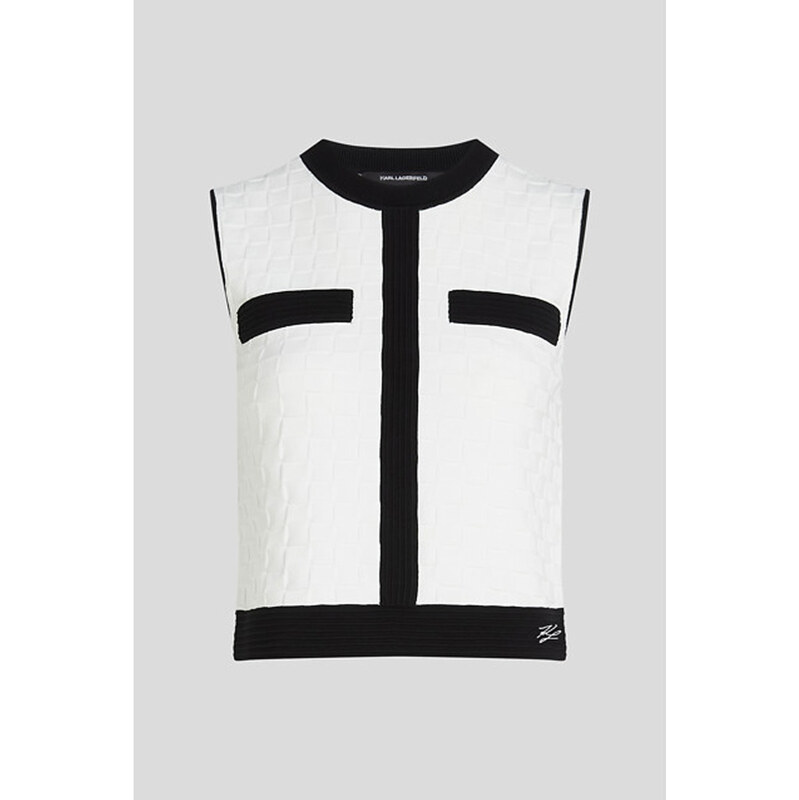 SVETER KARL LAGERFELD CONTRAST SLEEVELESS KNIT TOP 67047512