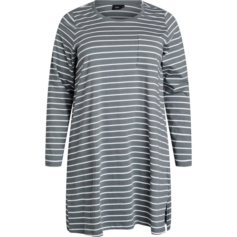 Zizzi Nočná košieľka Iv zelená / biela 65662317