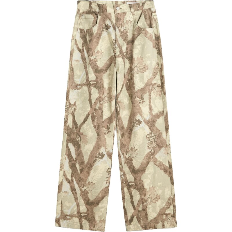 Bershka Džínsy brokátová / kaki / olivová / pastelovo zelená 65891072