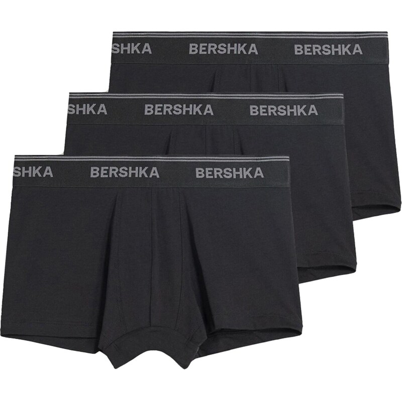 Bershka Boxerky sivá / antracitová 65893117