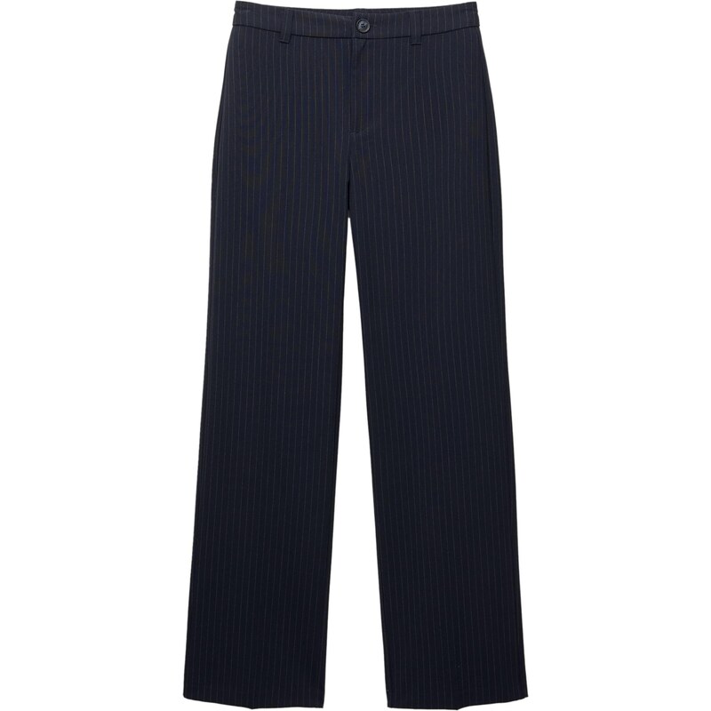 Pull&Bear Nohavice s pukmi tmavomodrá / biela 66009425