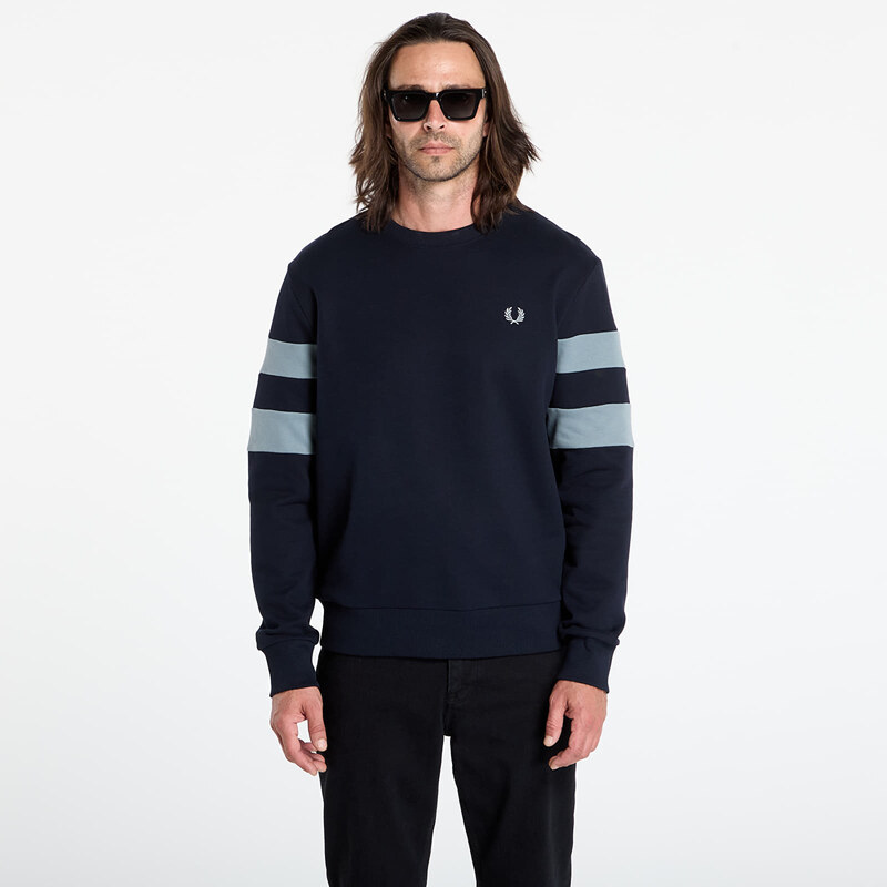 Mikina FRED PERRY Peached Tipped Sleeve Sweatshirt Navy M 65437997