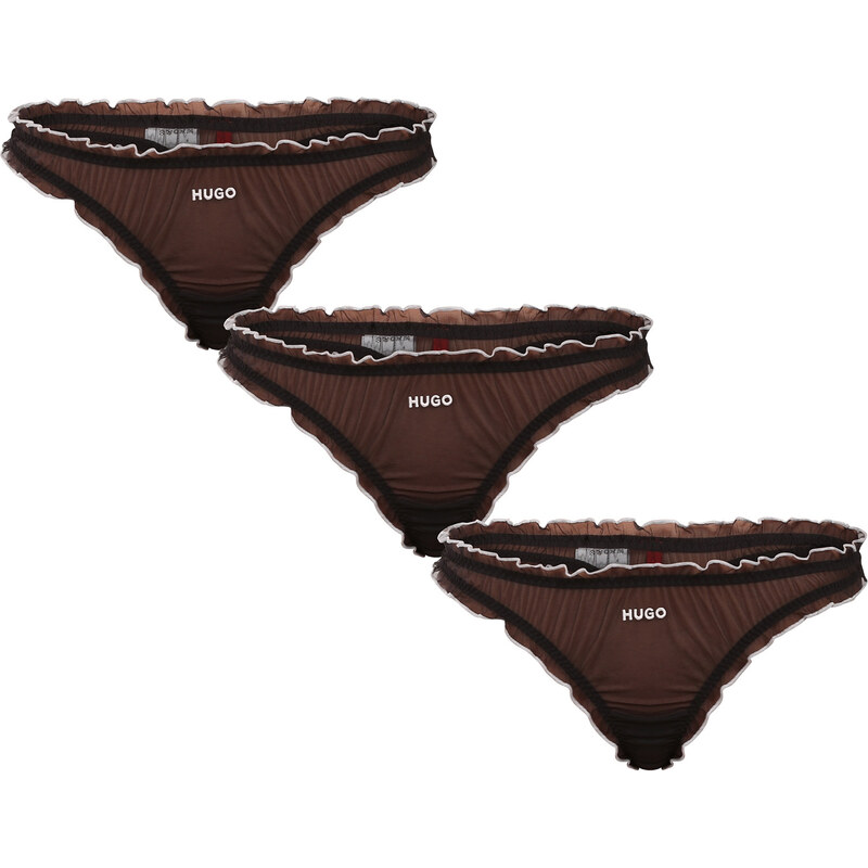 3PACK dámske tangá HUGO čierne (50550109 001) 65442744