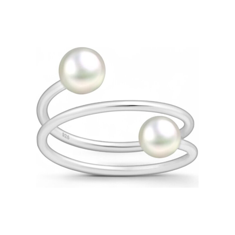 Strieborný prsteň Perla Doppia 65439511