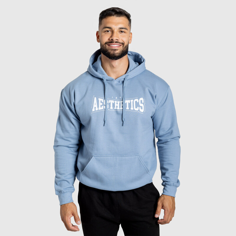 Mikina s kapucňou Iron Aesthetics Frontline, modrá 65446474