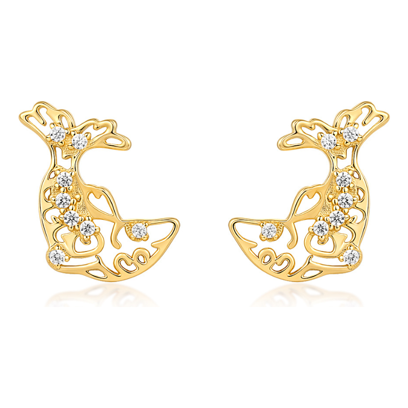 Olivie Strieborné náušnice ZLATÁ RYBKA 9569 65463361