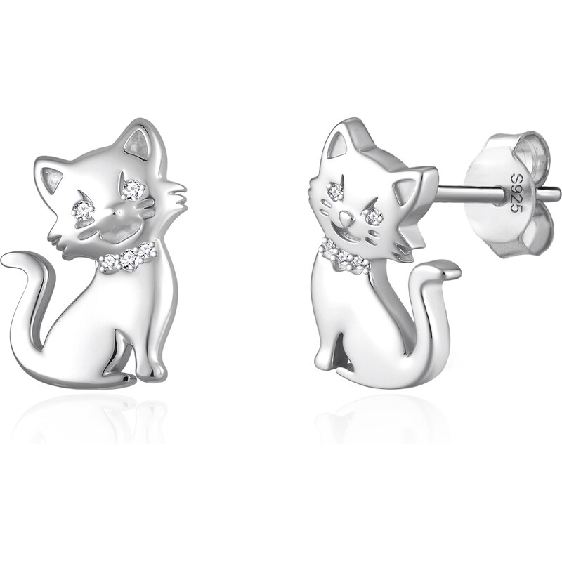 Olivie Strieborné náušnice MAČKA 9695 65451192