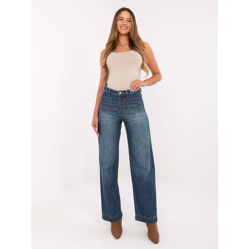 FPrice Nohavice D80018BB62456D285 tmavomodré 65449960