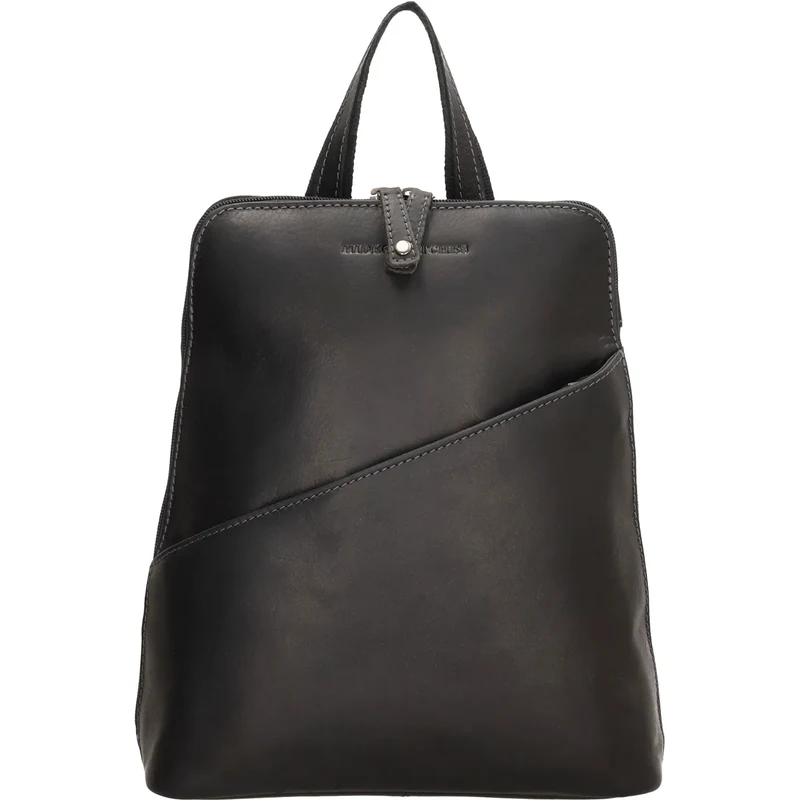 Hide & Stitches Čierny kožený batoh do mesta Supernova 65450739