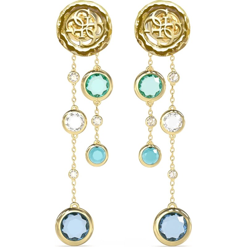 Guess Dlhé pozlátené náušnice s kryštálmi Petra JUBE05091JWYGAQT/U 66586722