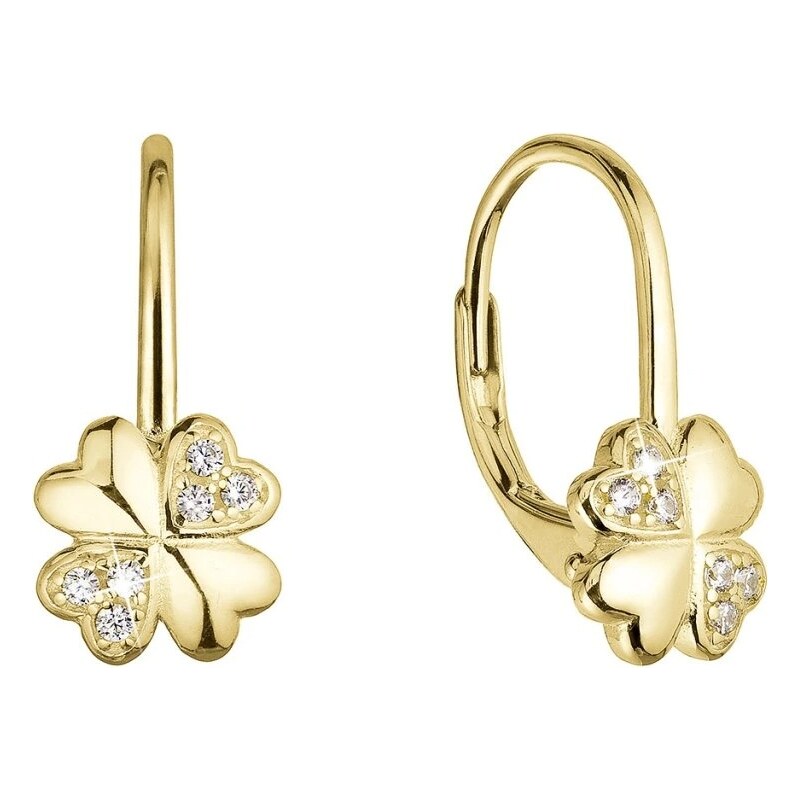 Evolution Group Pozlátené visiace náušnice so štvorlístkami 11502.1/AU 66589817