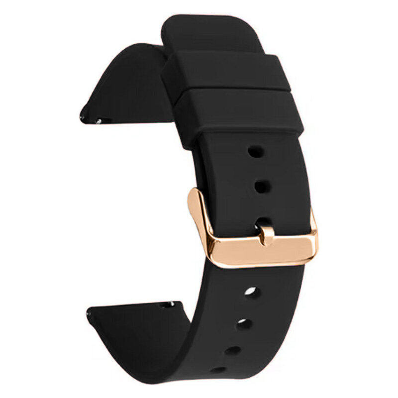 Madvell Silikónový remienok čierna so zlatou sponou 20mm 65451151