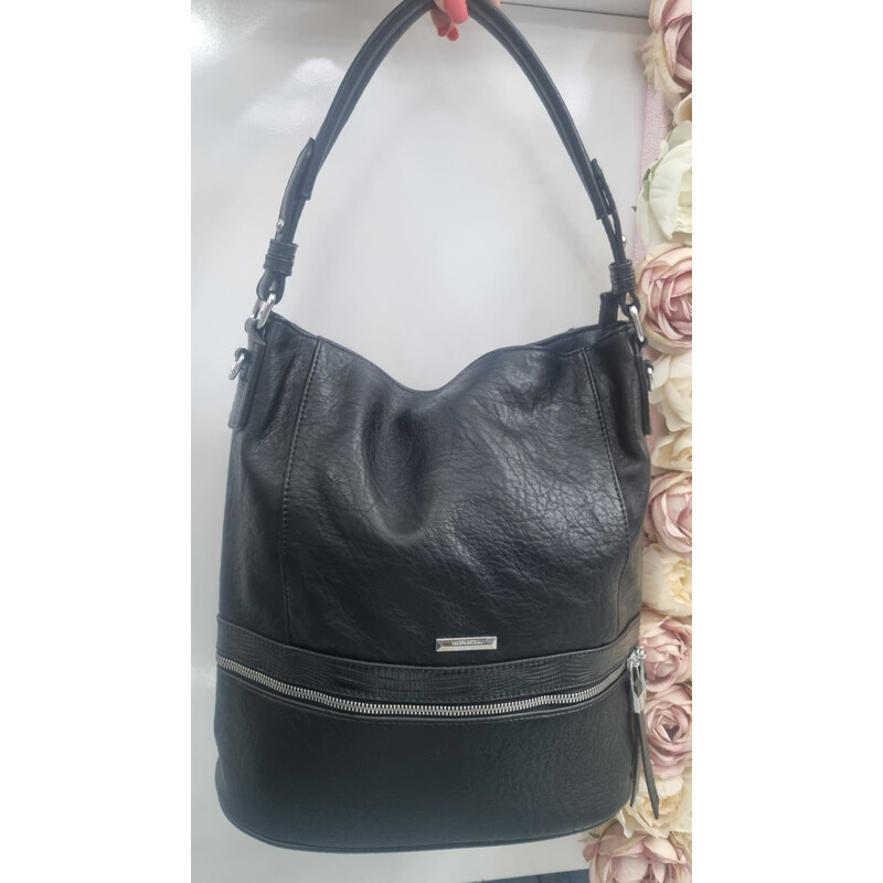 Katrins Fashion Čierna kabelka na plece Silvia rosa 65453664