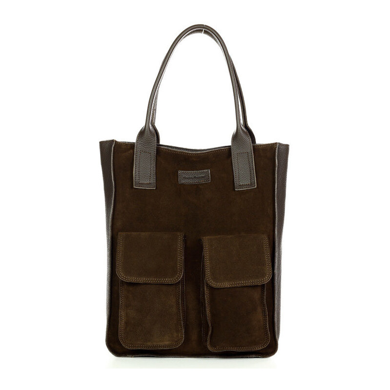 MARCO MAZZINI Kožená shopper kabelka | tmavohnedá s131cc 65454383
