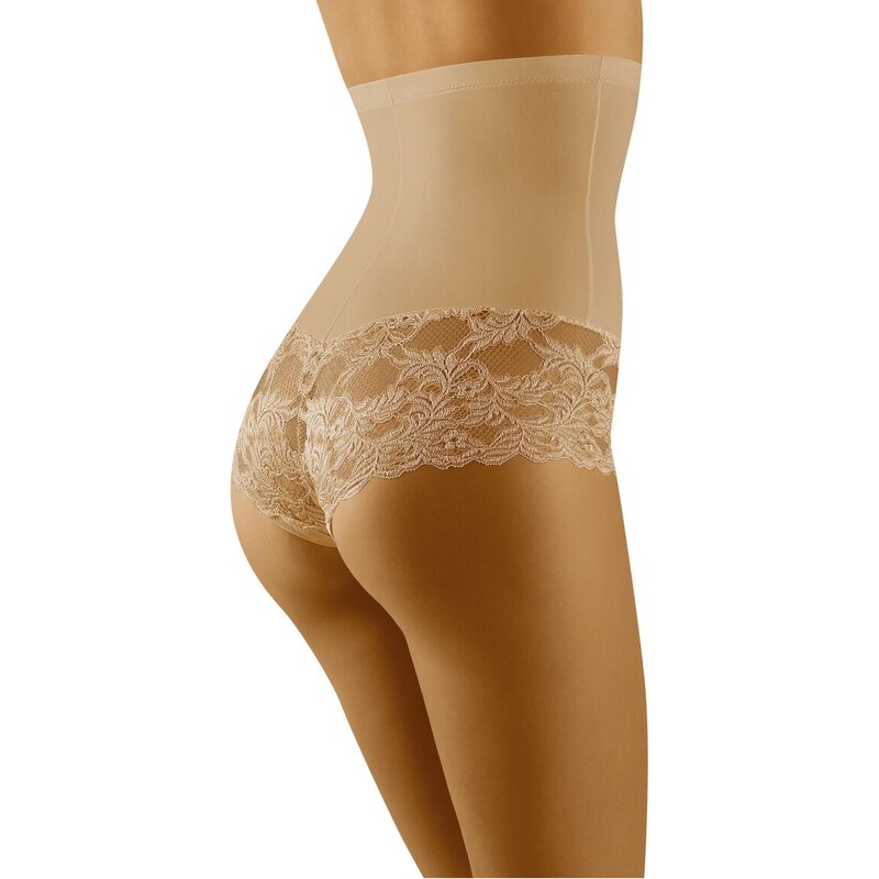 Wol-Bar Sťahovacie nohavičky s vysokým pásom a čipkou Preciosa béžové, 20794464