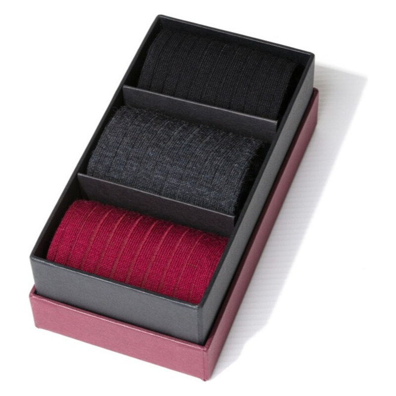 Steven Krabice 3 páry - pánske vlnené ponožky 175 65455125