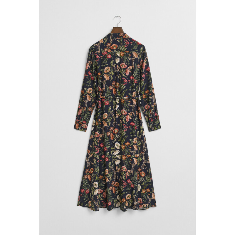 ŠATY GANT MIDI FLORAL PRINT SHIRT DRESS EVENING BLUE 65251846