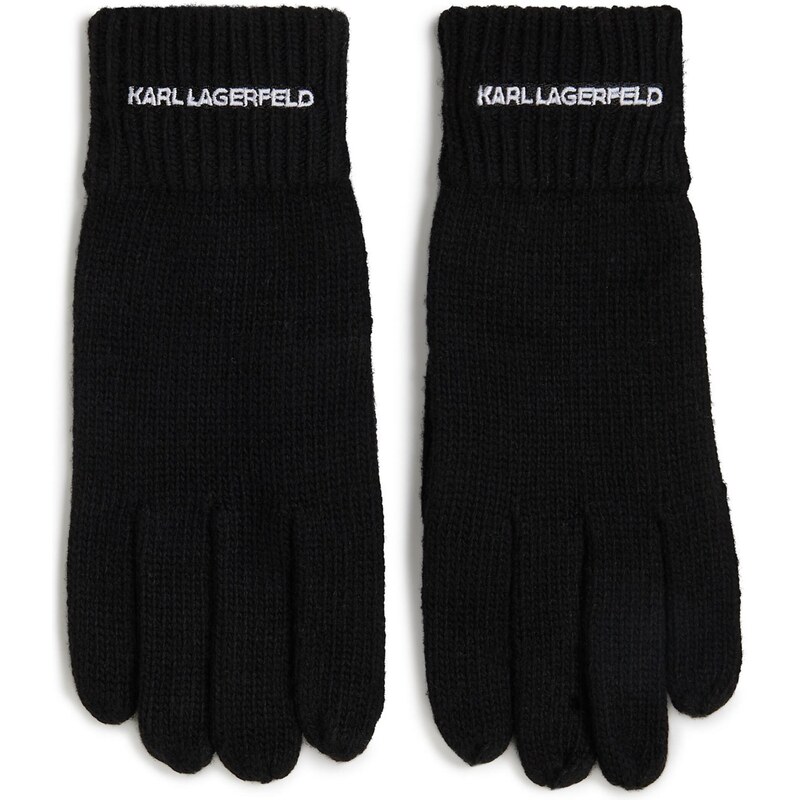 Karl Lagerfeld Prstové rukavice čierna / biela 65457199