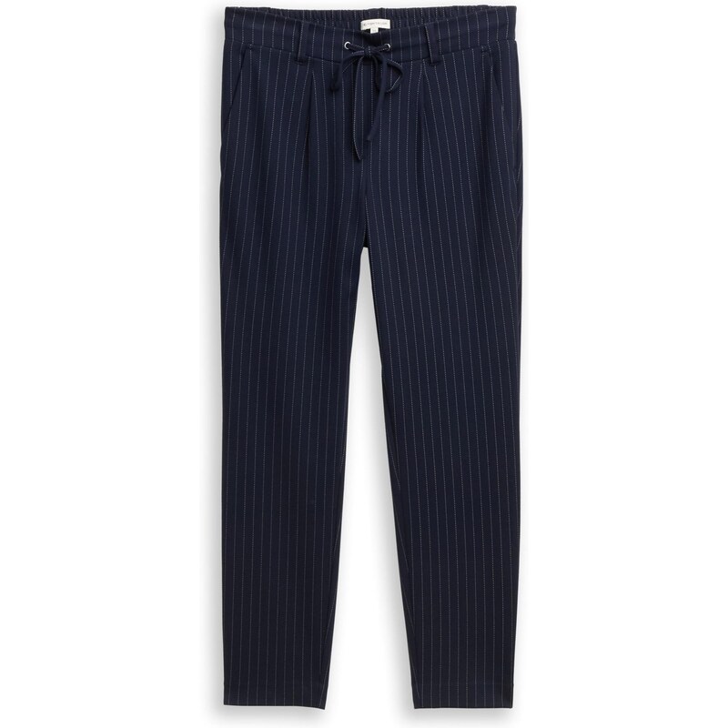 TOM TAILOR Plisované nohavice modrosivá / tmavomodrá 65457356