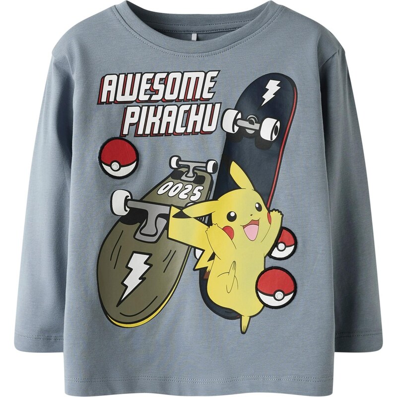 NAME IT Tričko NMMSTERN POKEMON modrosivá / žltá / sivá / biela 65664932