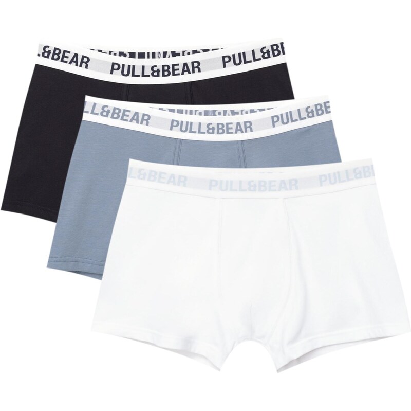 Pull&Bear Boxerky opálová / svetlosivá / čierna / biela 65457365