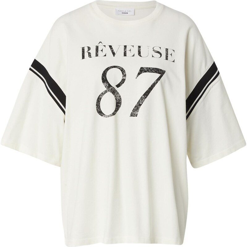 Kamila Šikl Oversize tričko šedobiela 65696157