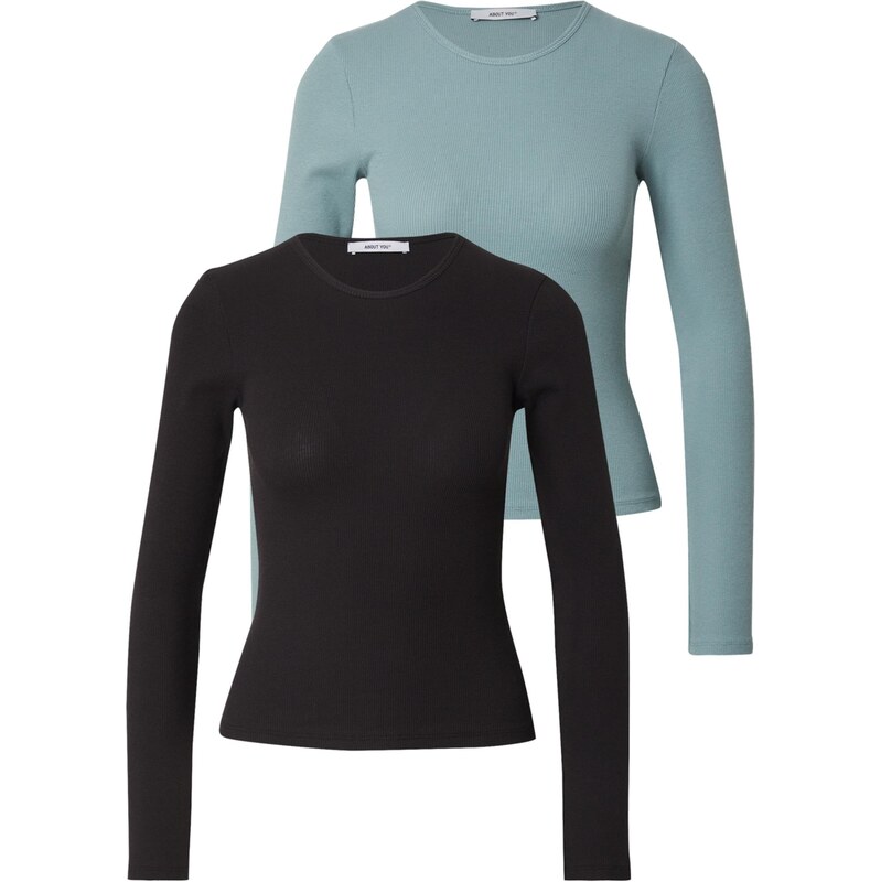 ABOUT YOU Tričko Insa tyrkysová / čierna 65457407