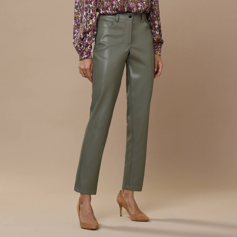 7/8 koženkové nohavice khaki 042 Blancheporte 56607756