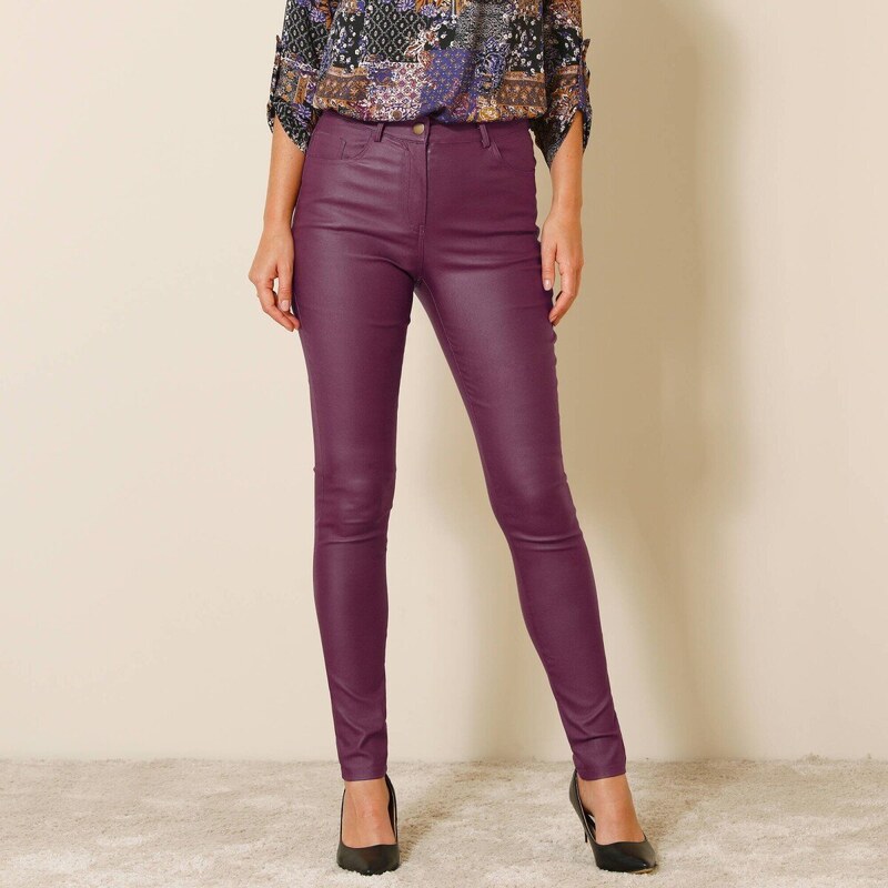 Úzke koženkové nohavice slivková 038 Blancheporte 58166514