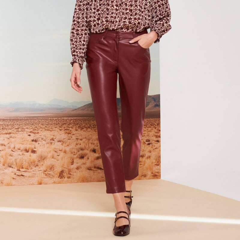 7/8 koženkové nohavice bordó 054 Blancheporte 65219013