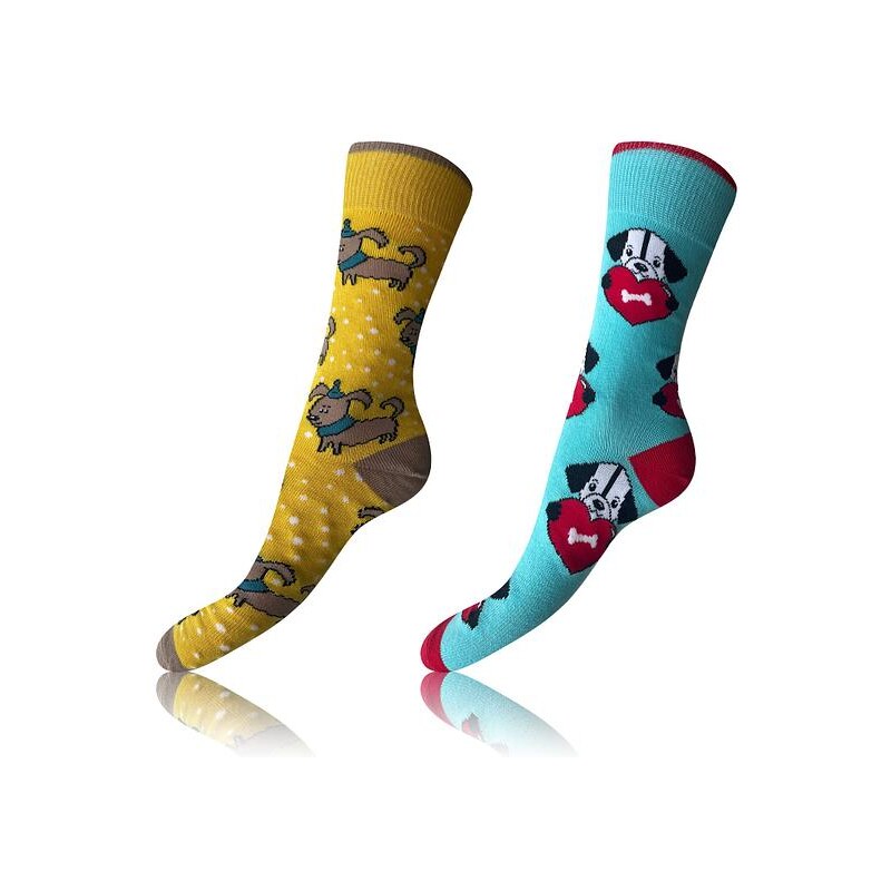 Bellinda CRAZY SOCKS 2x - Veselé ponožky 2 páry - svetlo modrá - žltá 56945841