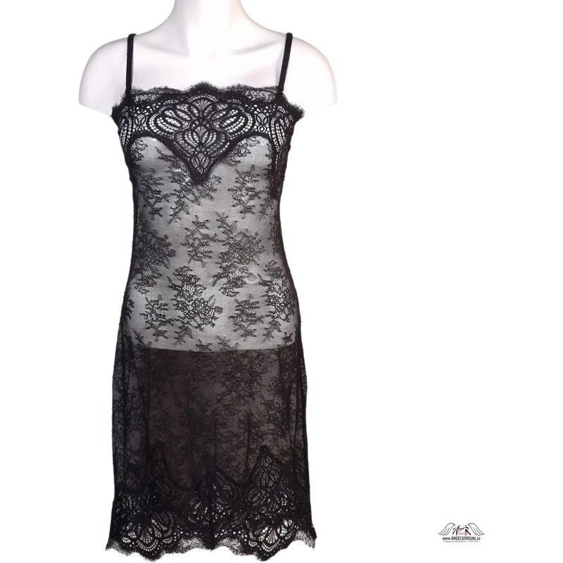 Victorias Secret Luxusná čierna košieľka s čipkou a nastaviteľnými 47061641